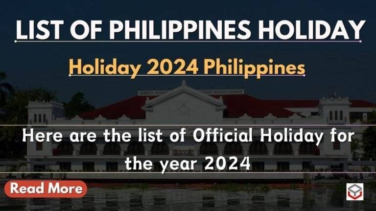 LIST of Philippines Holiday For the Year 2024